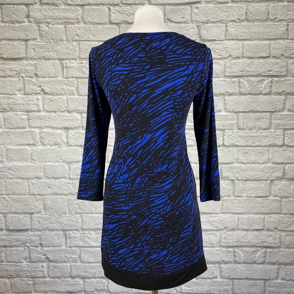 Calvin Klein Cobalt Blue, Black Abstract Dress - Picture 4 of 5